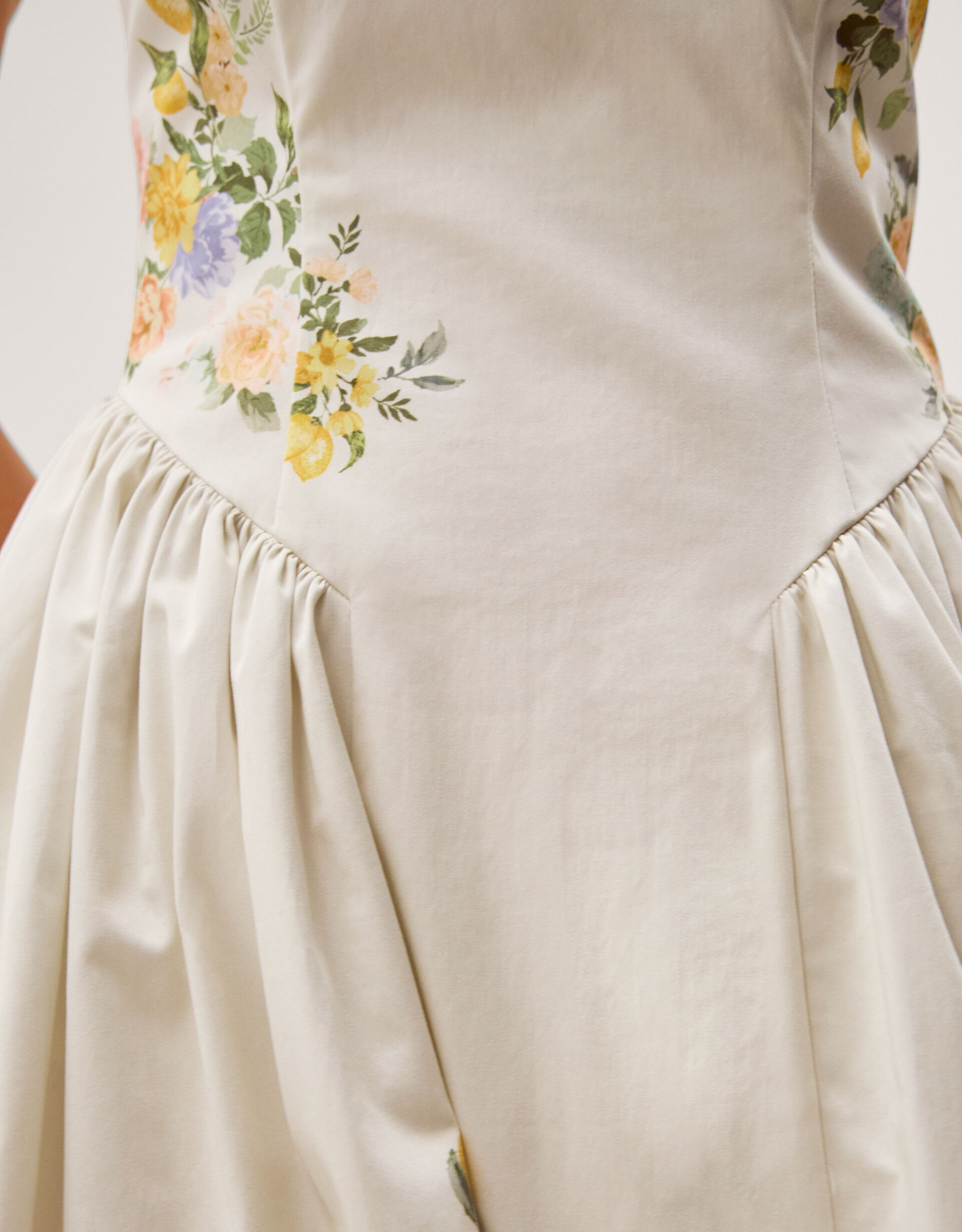 Cindy Floral Print Fit & Flare Midi Dress Ivory | Monsoon (UK)