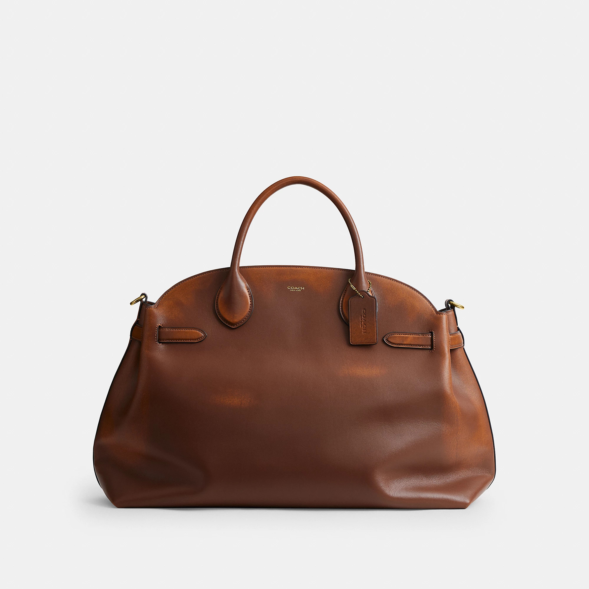 Coach Soft Empire Carryall Bag 48 In Loved Leather - Men's Totes - Brass/brown | Coach (US)