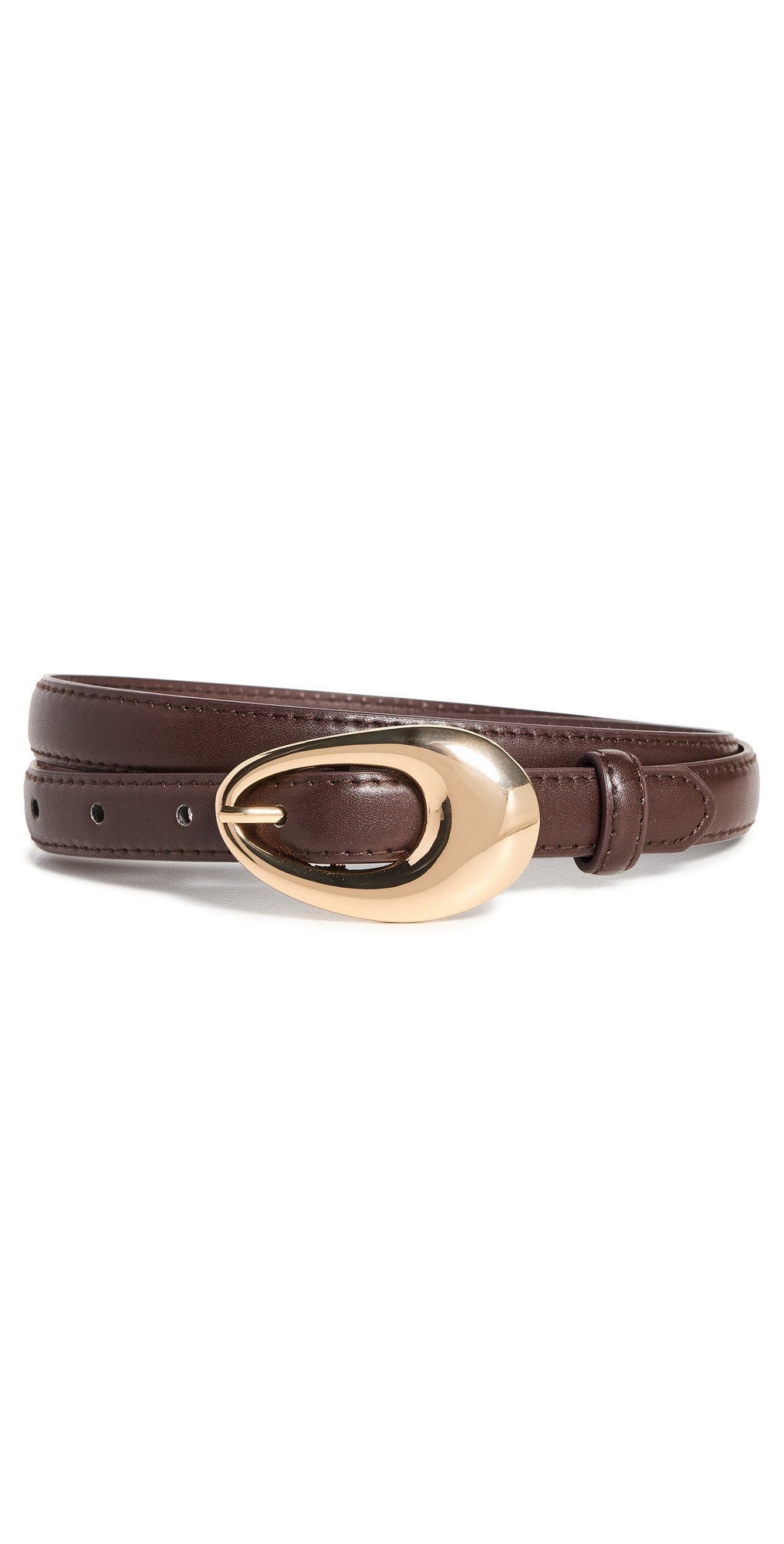 SHASHI Oval Buckle Belt Brown/Gold One Size | Shopbop