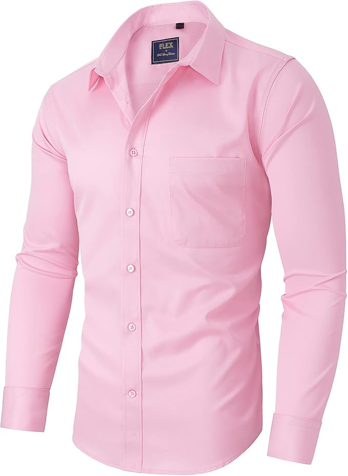 Alimens & Gentle Men's Dress Shirts Wrinkle-Free Long Sleeve Stretch Solid Formal Business Button... | Amazon (US)
