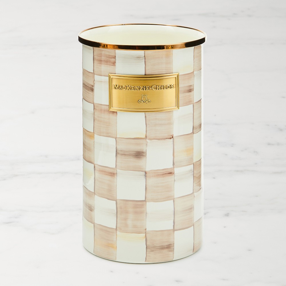 MacKenzie-Childs Mocha Check Utensil Holder | Williams-Sonoma