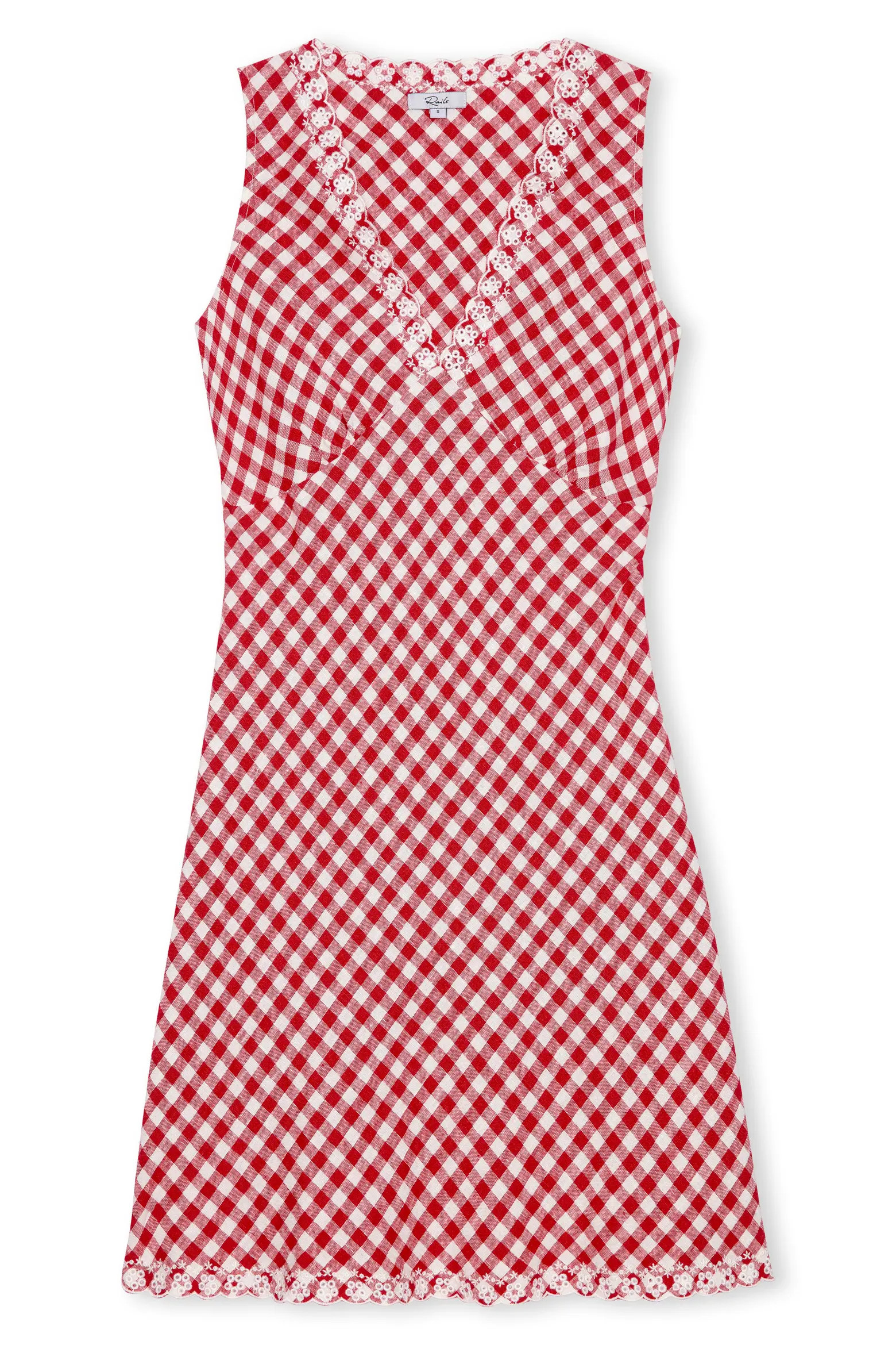 Bex Eyelet Embroidered Gingham Check Linen Dress (Women) | Nordstrom | Nordstrom