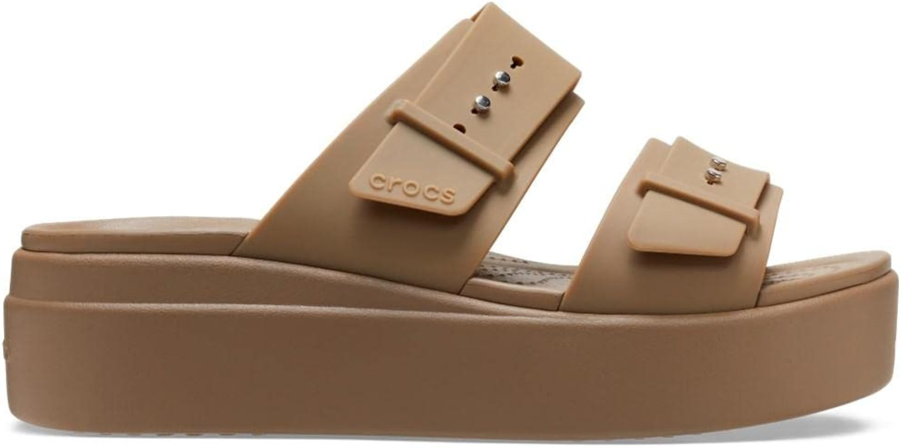 Crocs Women's Brooklyn Buckle Low Wedge, Platform Sandals | Amazon (US)