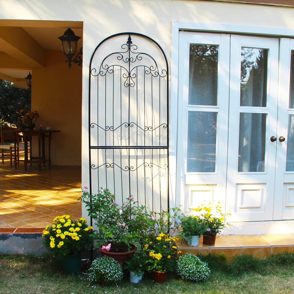 Bronislawa 86.6'' H x 29.5'' W Iron Lattice Panel Trellis | Wayfair North America