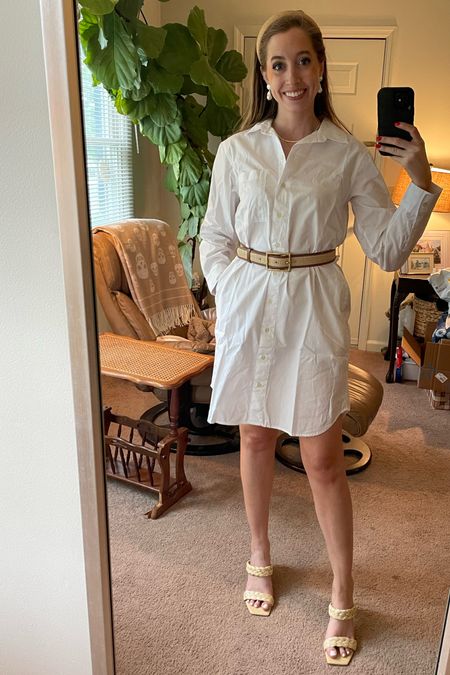 This white cotton shirt dress is only $28 and comes in 4 colors! Perfect for Memorial Day and Fourth of July! 
.
Summer outfit preppy outfit Fourth of July outfit shirtdress Walmart finds raffia heeled sandals brown belt raffia headband 

#LTKfindsunder50 #LTKstyletip #LTKSeasonal