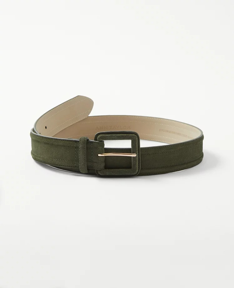 Suede Square Buckle Belt | Ann Taylor (US)