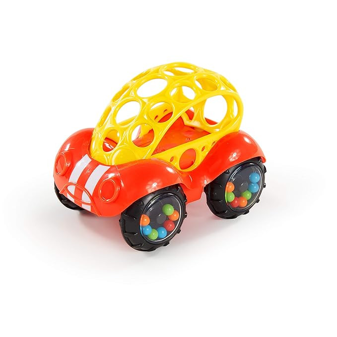 Oball Easy Grasp Rattle & Roll Buggie BPA-Free Push Car Infant Crawling Toy, 1 Pack, Age 3 Months... | Amazon (US)