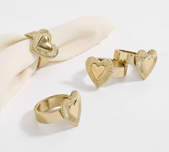 Heart Icon Napkin Rings - Set of 4 | Pottery Barn (US)