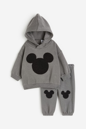 2-piece Sweatshirt Set - Regular waist - Round Neck - Blue/Mickey Mouse - Kids | H&M US | H&M (US + CA)