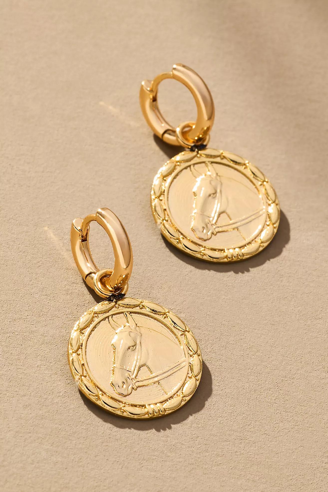 Horsing Around Charm Huggie Hoop Earrings | Anthropologie (US)