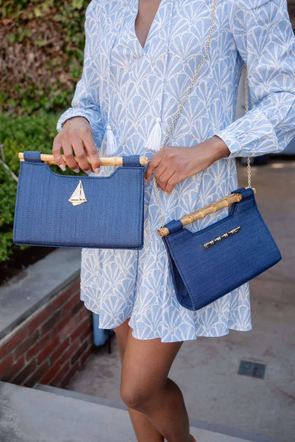 Mary Colored Clutch - Bamboo Natural Handle | Lisi Lerch Inc