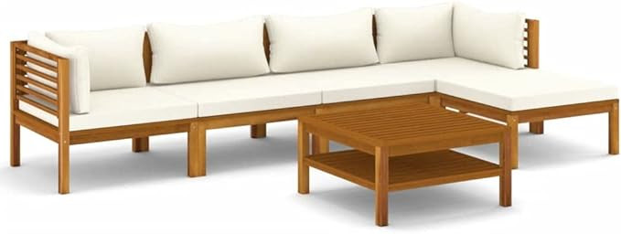 vidaXL Patio Lounge Set 6 Piece, Patio Furniture Set for Outdoor Garden, Sectional Sofa with Cush... | Amazon (US)