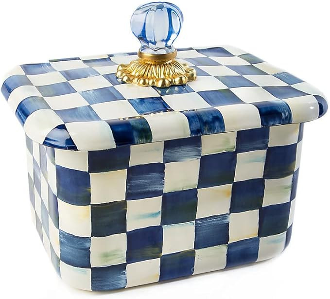 MACKENZIE-CHILDS Royal Check Enamel Recipe Box, Cute Recipe-Card Box | Amazon (US)