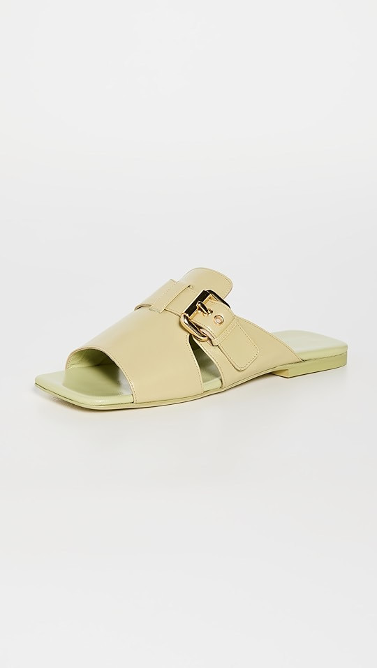Lago Olive Semi Patent Leather Slides | Shopbop