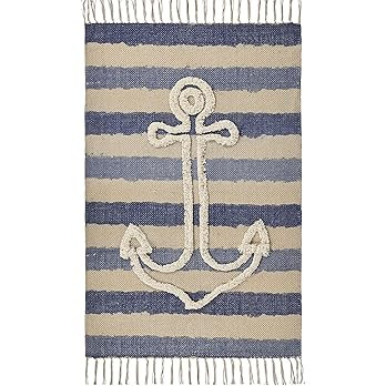 Lr Home Tufted Anchor and Striped Nautical Accent Rug 2'6" x 3'9" | Amazon (US)