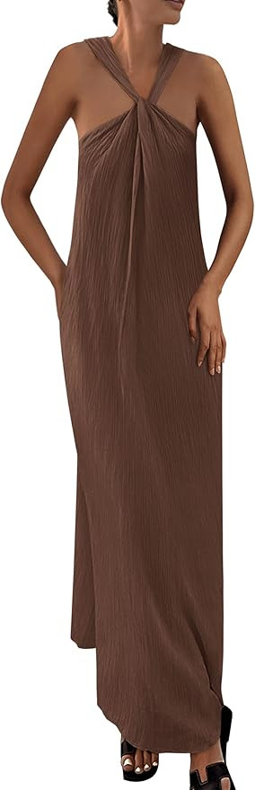 PRETTYGARDEN Womens 2025 Casual Long Summer Dresses Sleeveless Strappy Loose Flowy Beach Vacation... | Amazon (US)