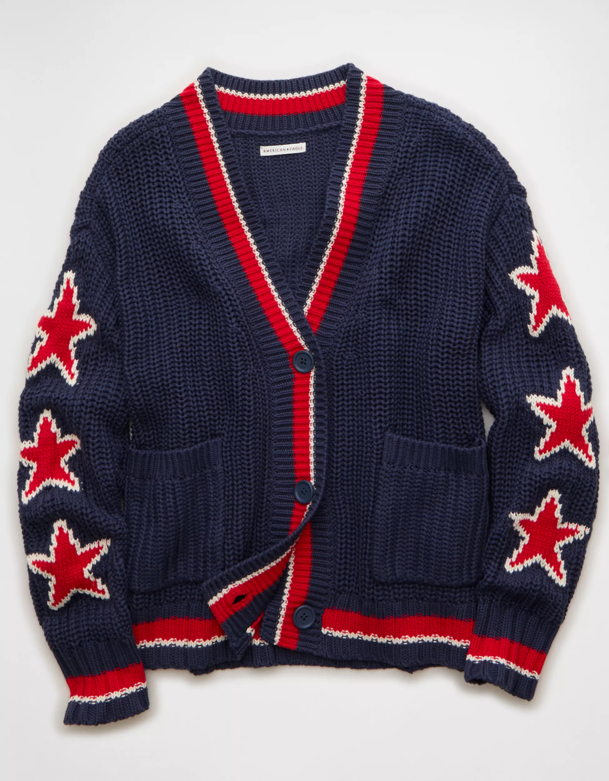 AE Oversized Star Graphic Cardigan Sweater | American Eagle Outfitters (US & CA)