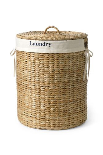 Seagrass Round Lidded Laundry Hamper | Lands' End (US)