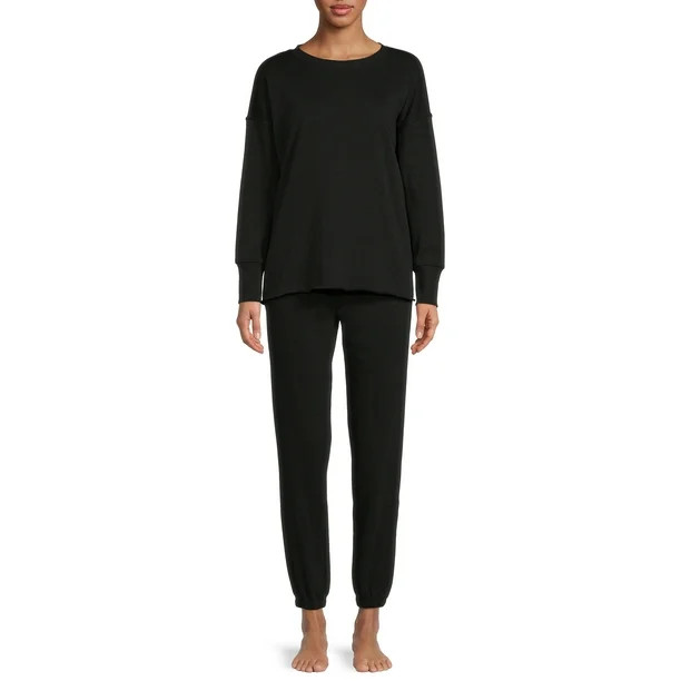 Secret Treasures Women's and Women's Plus Sleep Top and Cuffed Pants, 2-Piece | Walmart (US)