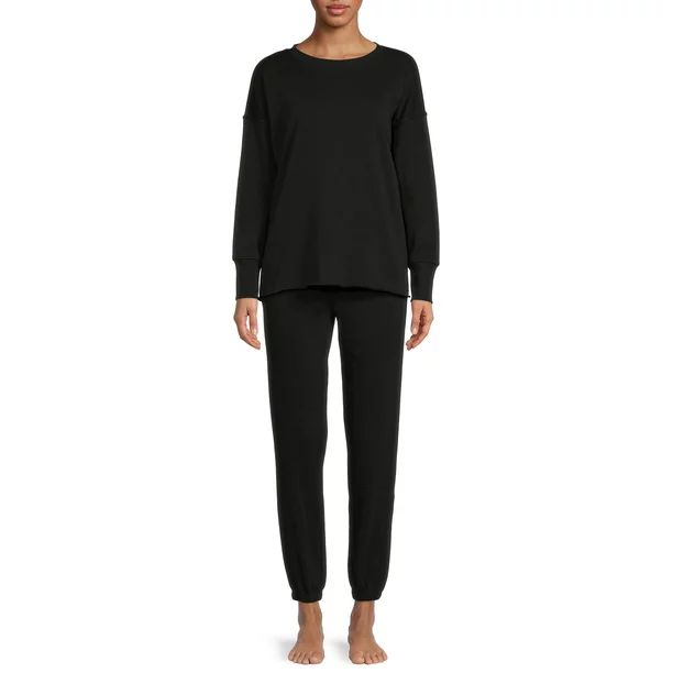 Secret Treasures Women's and Women's Plus Sleep Top and Cuffed Pants, 2-Piece | Walmart (US)