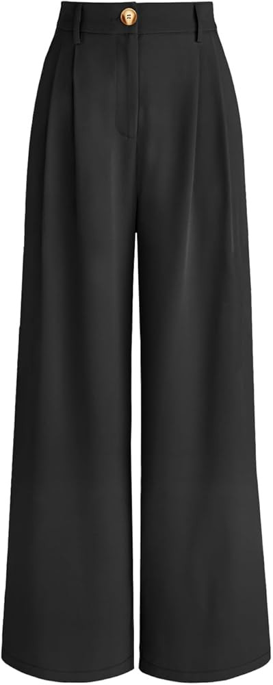 AUTOMET Women Wide Leg Dress Pants High Waisted Loose Fit Business Casual Work Trousers with Pock... | Amazon (US)