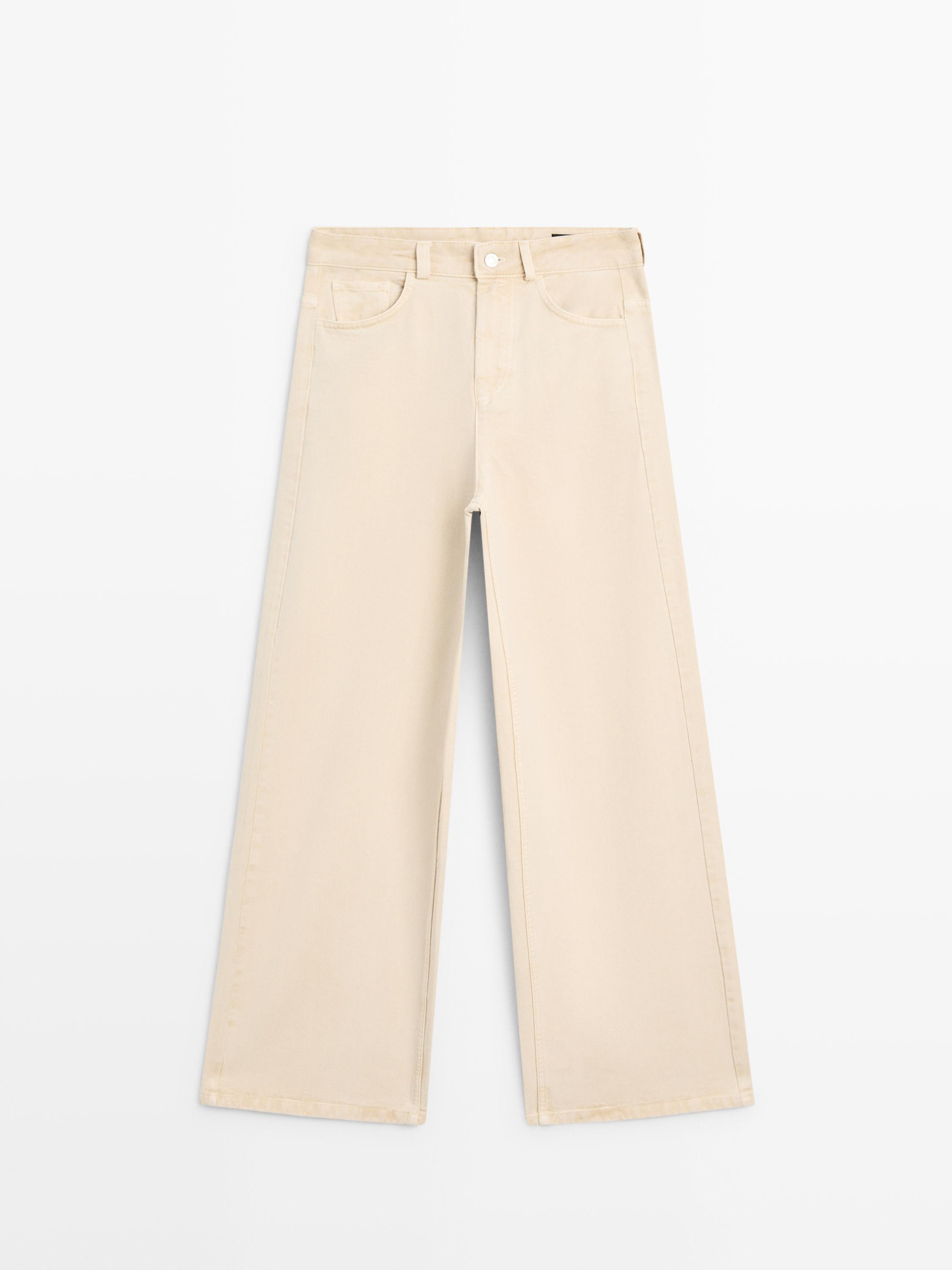 Low-rise wide-leg jeans | Massimo Dutti UK