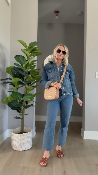 Denim on denim outfit with straight leg jeans from my Dear John capsule collection (use code DJXKATIE20 for 20% off).

#LTKootd