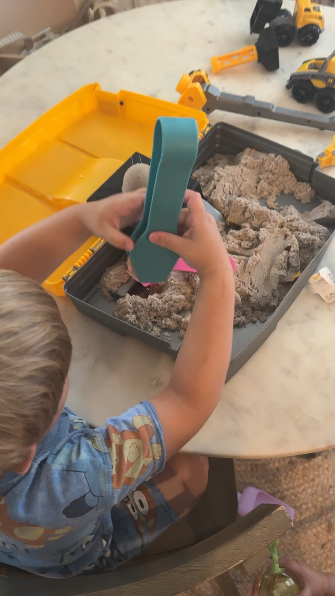 Sam’s daily hyper fixation toy! We’re big kinetic sand people. Fun fact: when you combine a bunch of colors, they turn sandy colored- so they’re perfect for the construction set! You can also mist dried out sand to get it going again! We have sand that’s been good for a year  

#LTKFamily #LTKFindsUnder50 #LTKKids