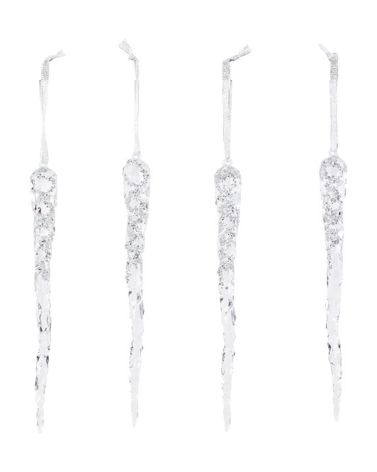 4pk Acrylic Icicle Ornaments | TJ Maxx