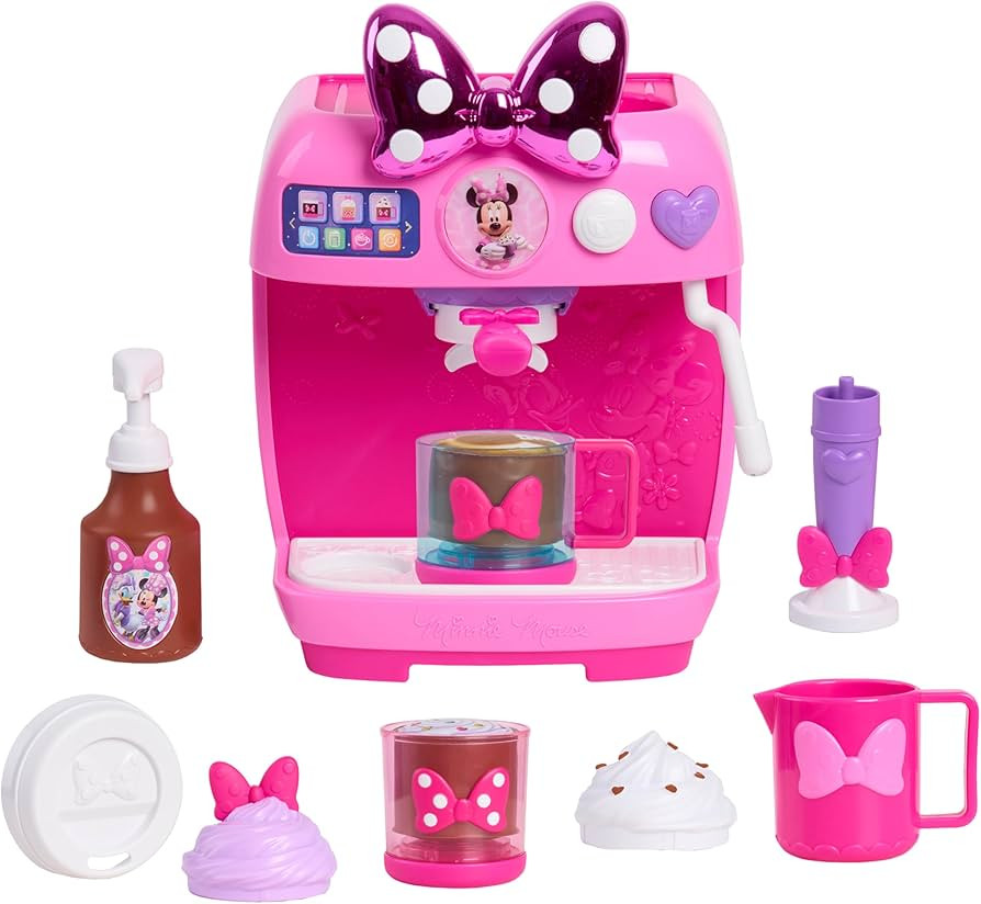 Disney Jr. Minnie Mouse Rise & Shine Bowrista Set, 10 Inch Play Espresso Machine, Ages 3 and Up | Amazon (US)