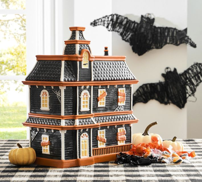Haunted House Lidded Stoneware Candy Bowl | Pottery Barn (US)