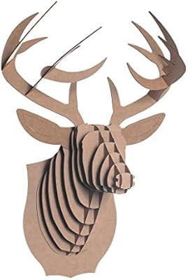 Cardboard Safari Recycled Cardboard Animal Taxidermy Deer Trophy Head, Bucky Brown Medium | Amazon (US)