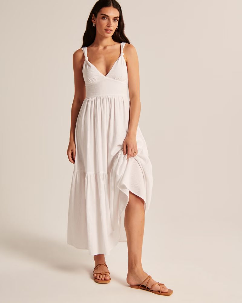 Knotted Strap Maxi Dress | Abercrombie & Fitch (US)