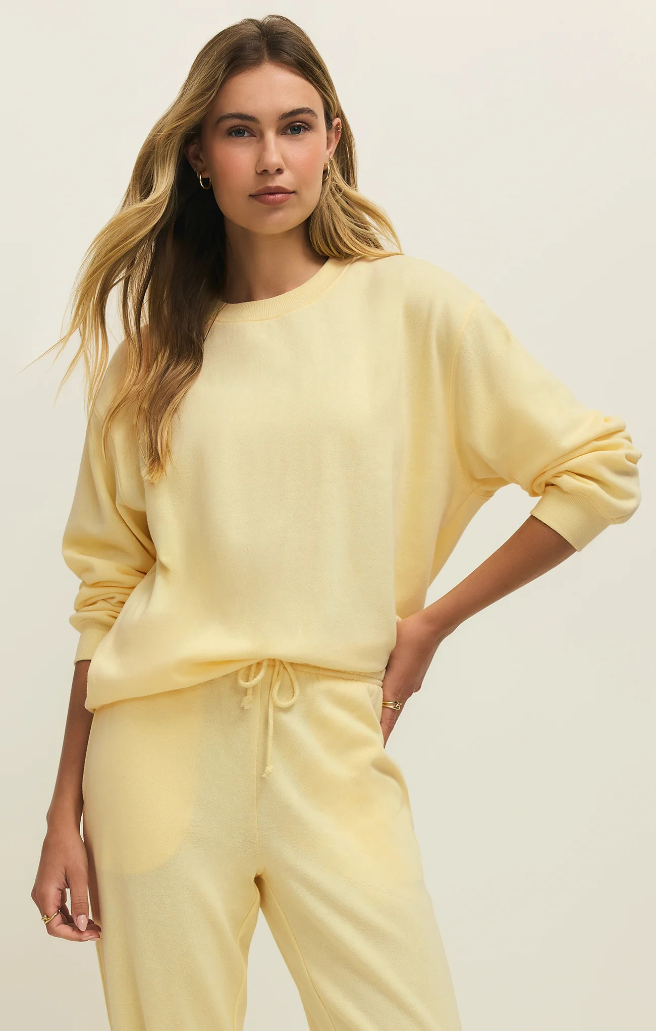 Z SUPPLY Women's Classic Boyfriend Sweatshirt, Sunnyside, Medium | Z Supply