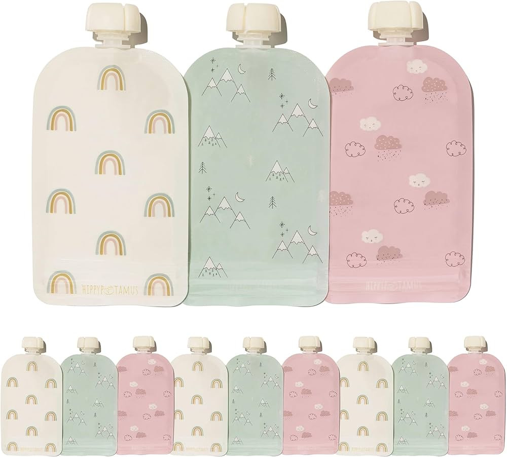 Hippypotamus Reusable Baby Food Pouches for Toddlers - BPA Free Food Grade - Dishwasher & Freezer... | Amazon (US)