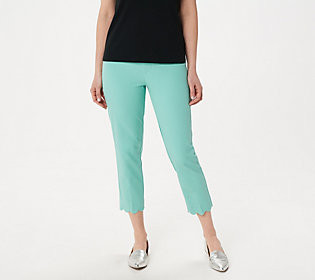 Isaac Mizrahi Live! Regular 24/7 Stretch Pantsw/ Scallop Hem | QVC