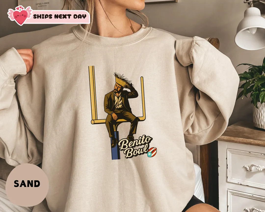 Graphic Sweatshirt, Benito Bowl Design, Funny Football Fan Gift, Superbowl Shirt - Etsy | Etsy (US)