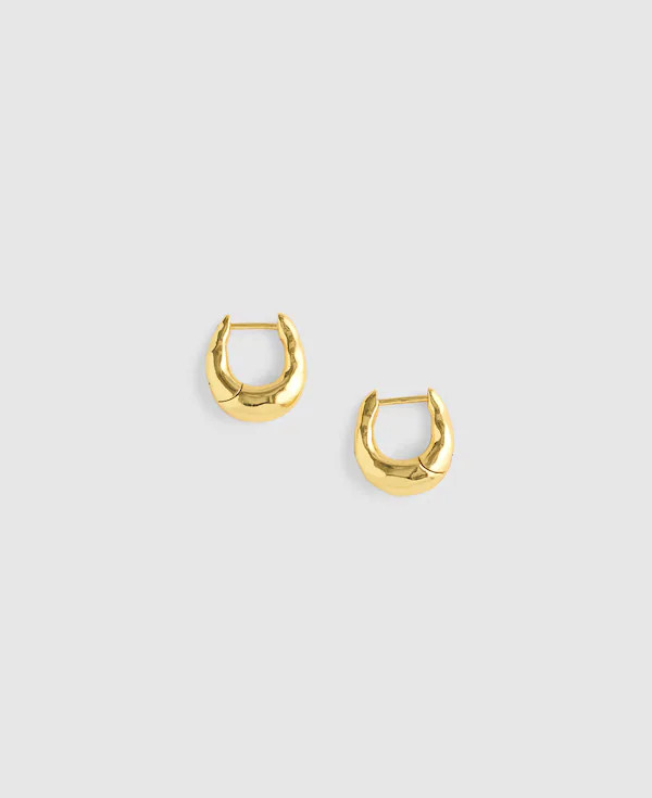 Hammered Puffy Huggie Hoop Earrings | Madewell