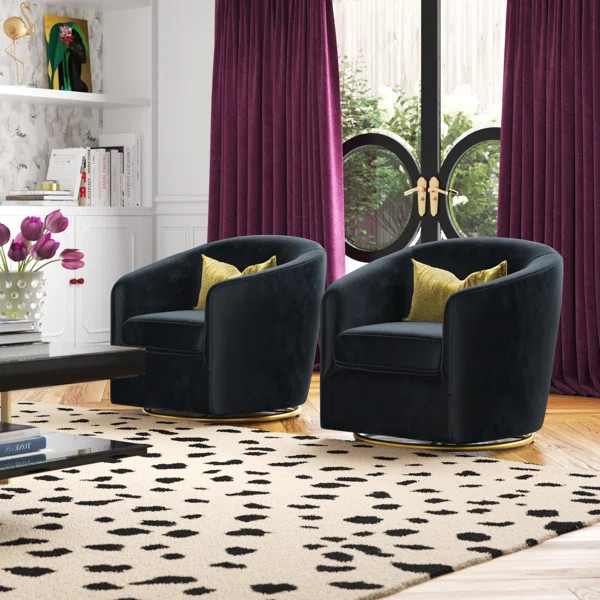 Holden Velvet Swivel Barrel Chair | Wayfair North America