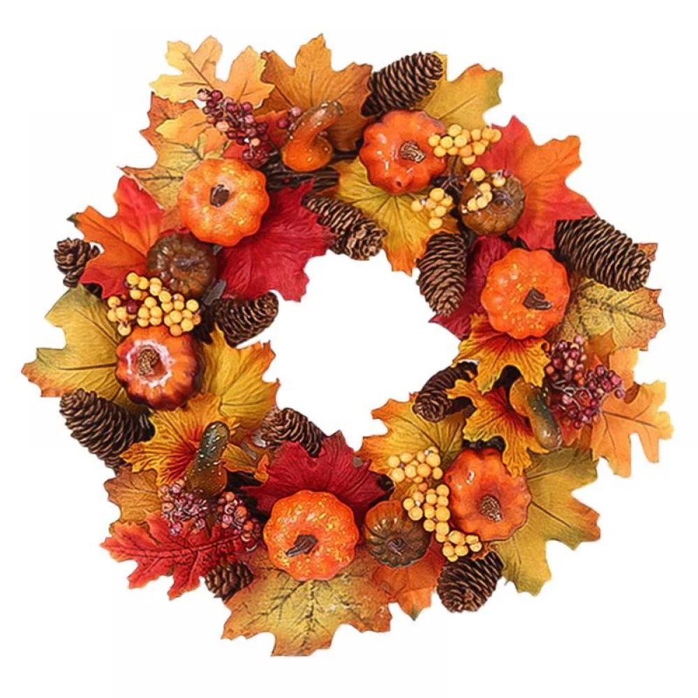 Fall Wreath for Front Door, Ideal Fall Porch Decor for Autumn Halloween Thanksgiving Day, Fall De... | Walmart (US)