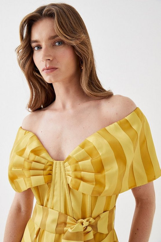 Bardot Midi Dress In Stripe Organza | Coast UK & IE