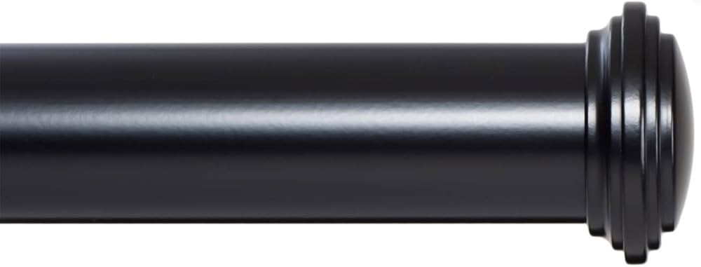 Ivilon Window Curtain Rod Decorative End Cap Design, 1 Inch Rod, 120 to 240 Inch. Black | Amazon (US)