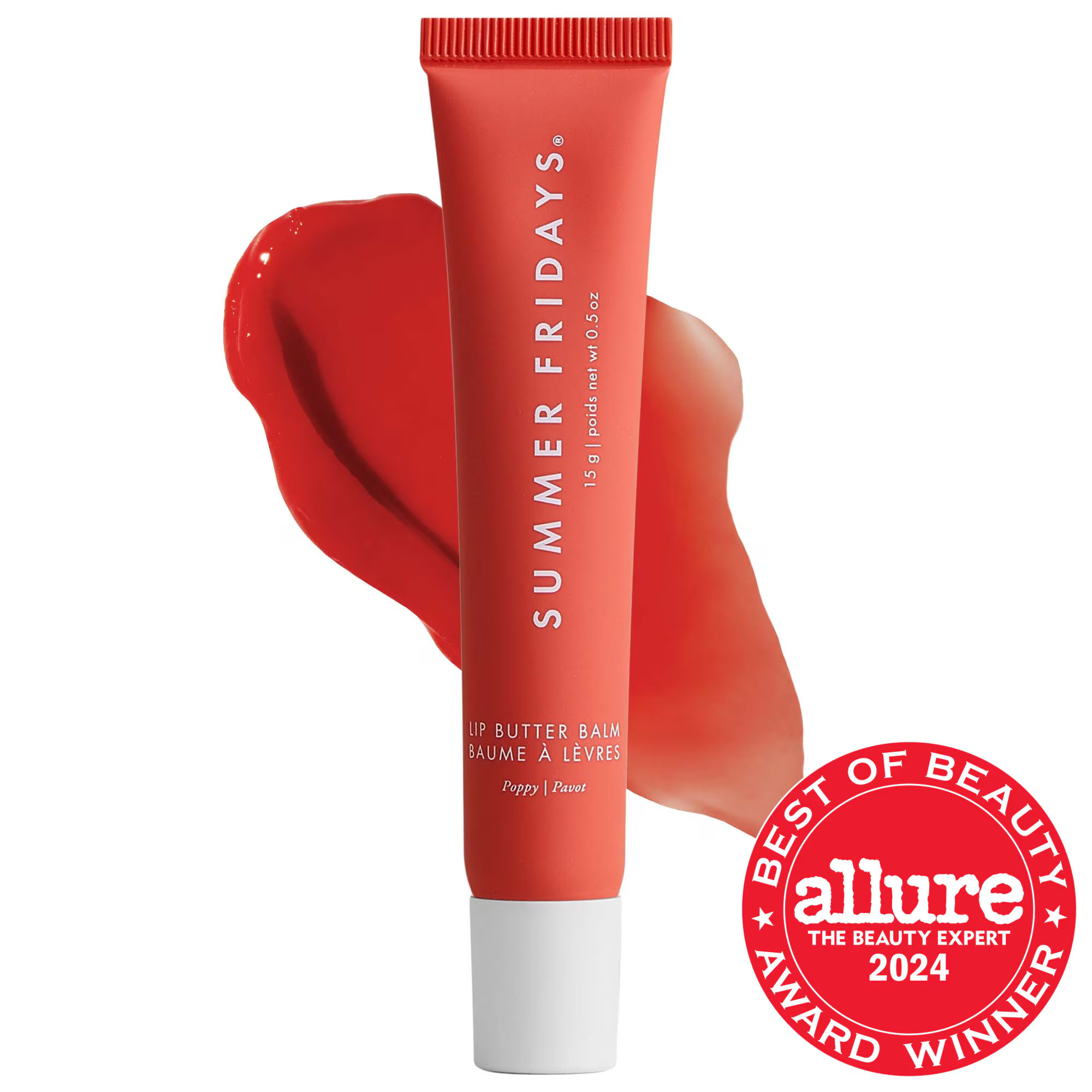 Summer Fridays Lip Butter Balm for Hydration & Shine Poppy - sheer citrus coral 0.5 oz / 15 g | Sephora (US)