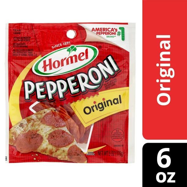 HORMEL Pepperoni Original, Pizza Topping, Gluten Free, Protein Snacks, 6 oz Bag | Walmart (US)