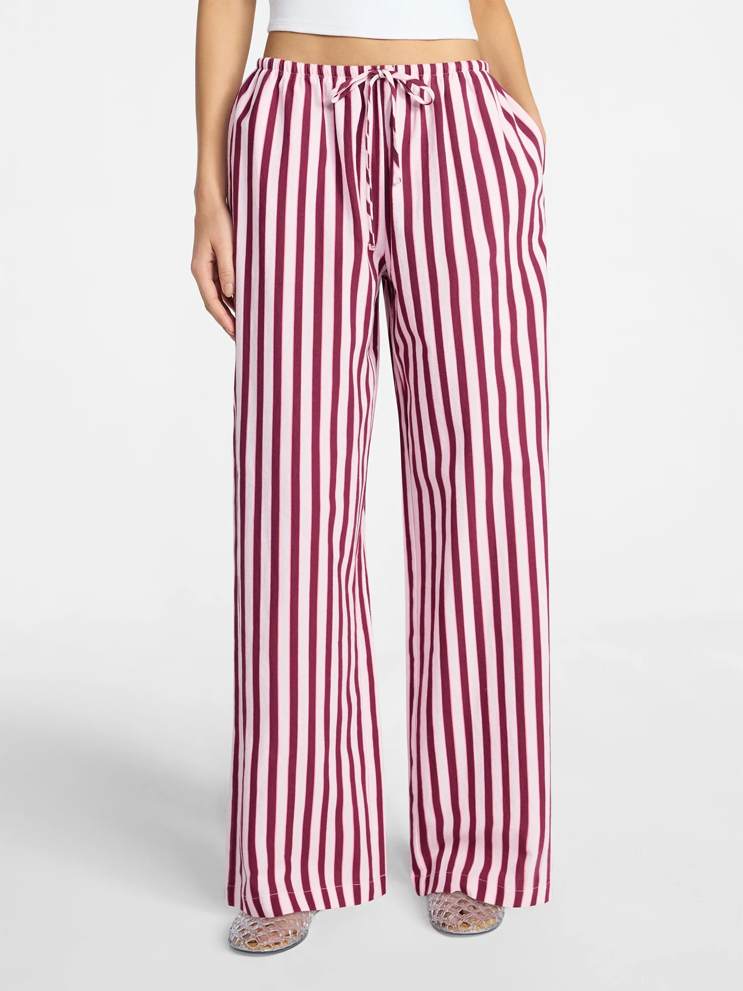No Boundaries Cotton Pull-On Beach Pants, Women's & Women's Plus XXS-4X | Walmart (US)