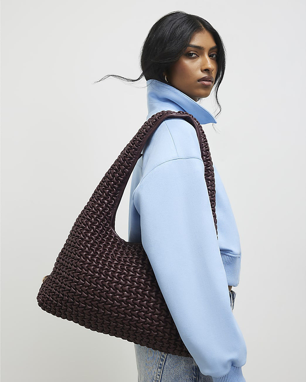 Red Textured Shoulder Bag | River Island UK & IE