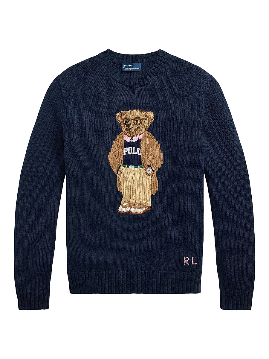 Men's Polo Bear Sweater - Bear Navy - Size Medium | Saks Fifth Avenue
