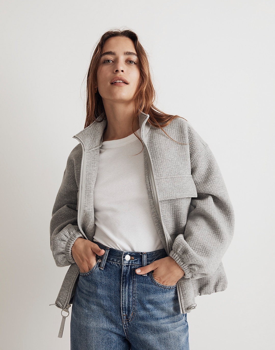 MWL Quilted Jacquard Zip Jacket | Madewell