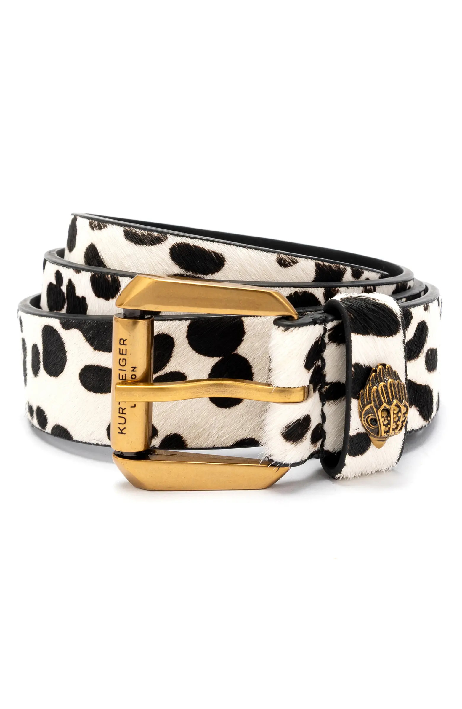 Polka Dot Genuine Calf Hair Belt | Nordstrom