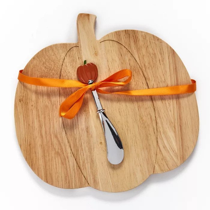Lakeside Pumpkin Shaped Cheese Board with Spreader - Autumn Kitchen Accent | Target